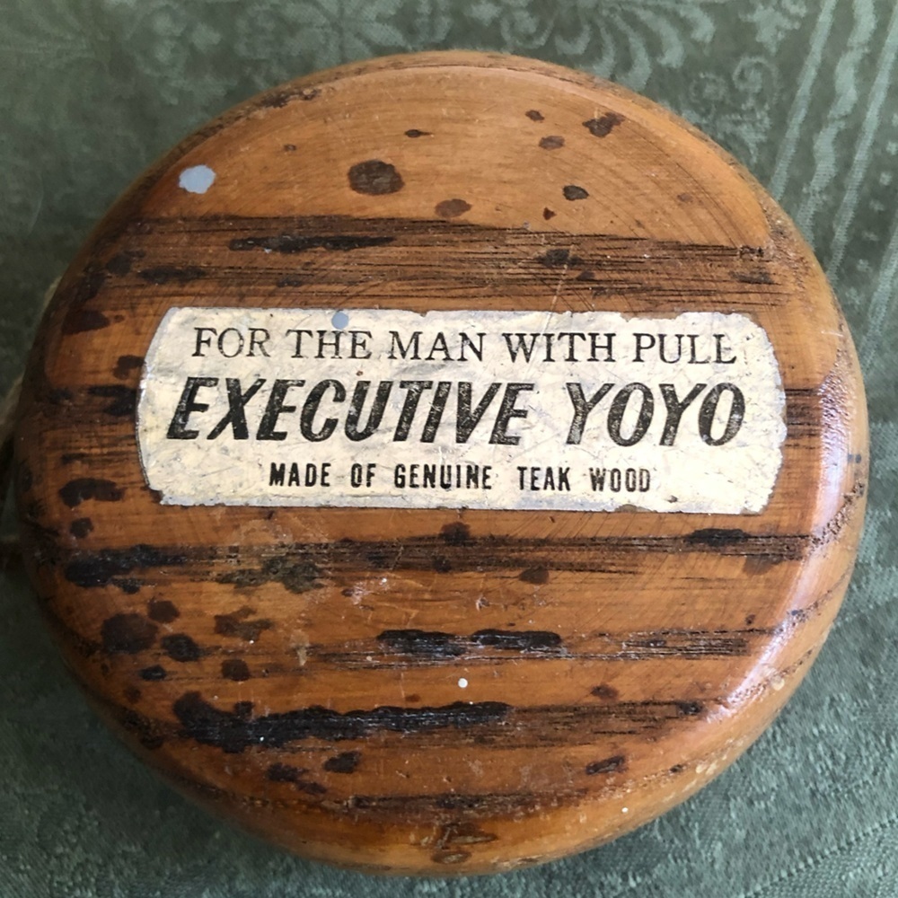Vintage executive YoYo made of teak wood- 3 1/2” by 1 7/8”- made in Hong Kong